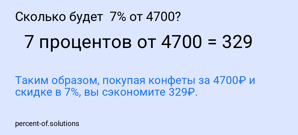 Сколько будет  7% от 4700?