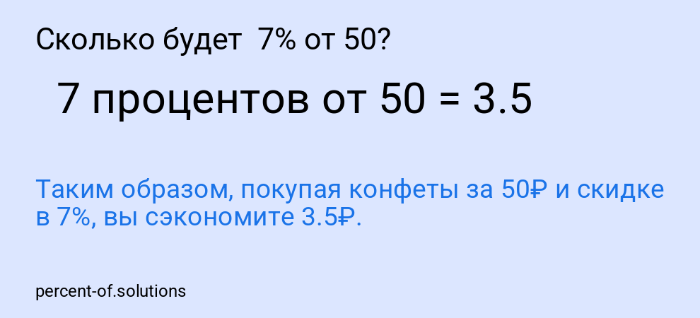 Сколько будет 7% от 50?