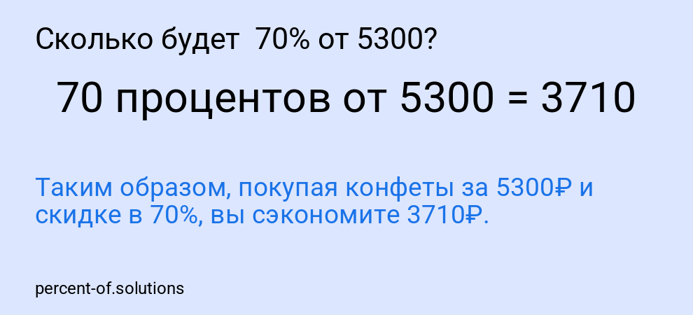 Сколько будет  70% от 5300?