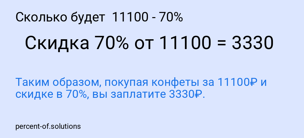 Сколько будет 11100 - 70%