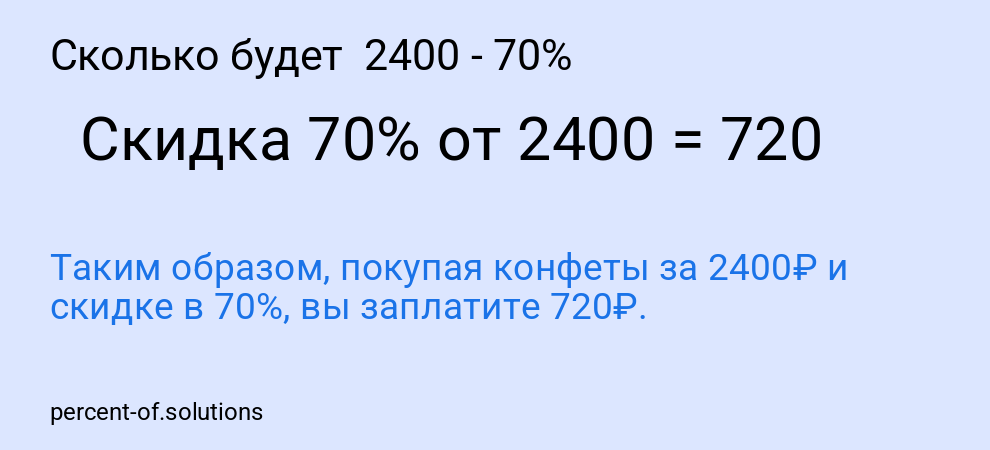 Сколько будет 2400 - 70%