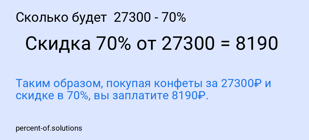 Сколько будет 27300 - 70%