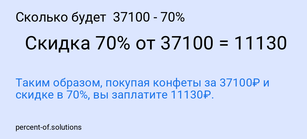 Сколько будет  37100 - 70%