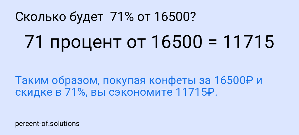Сколько будет  71% от 16500?