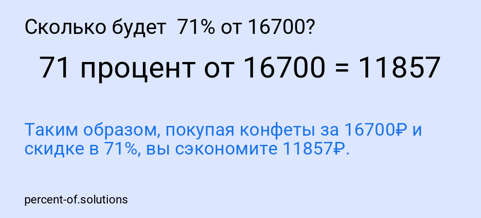 Сколько будет  71% от 16700?