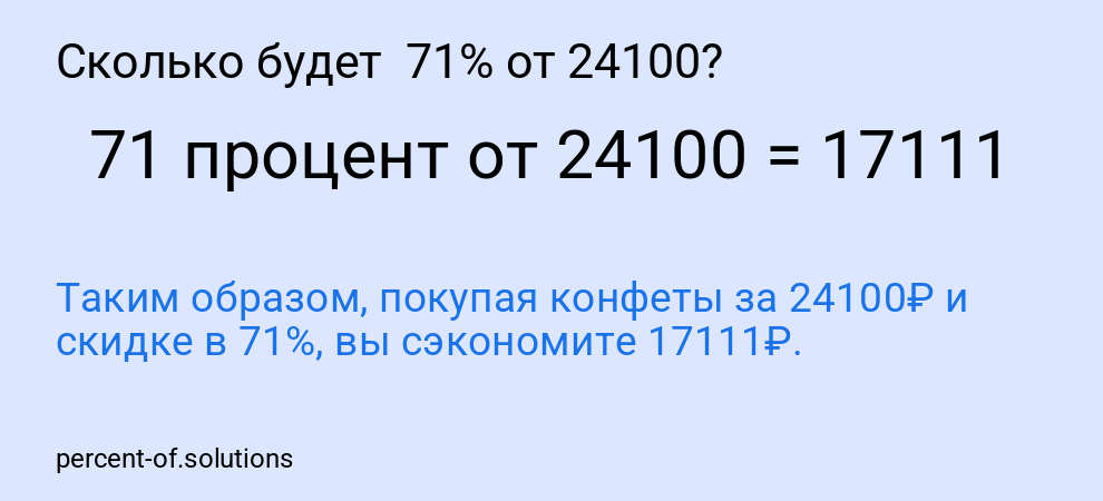 Сколько будет  71% от 24100?