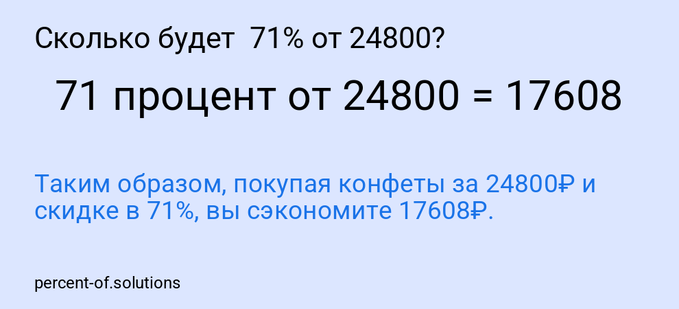 Сколько будет  71% от 24800?