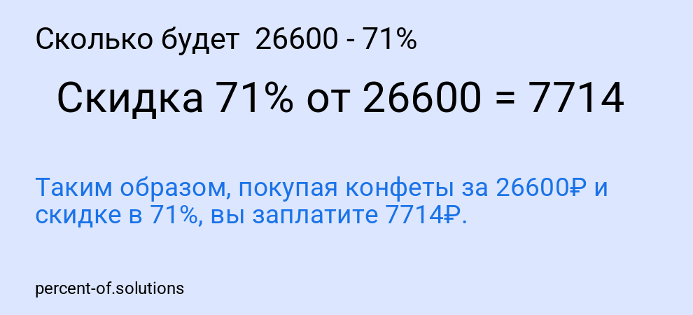 Сколько будет  26600 - 71%
