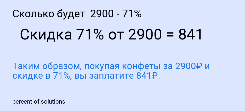 Сколько будет 2900 - 71%