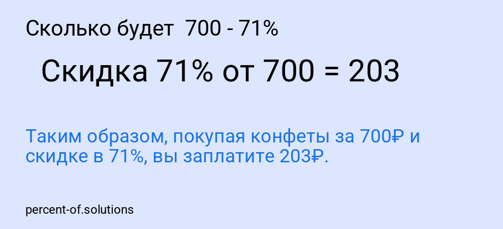 Сколько будет 700 - 71%