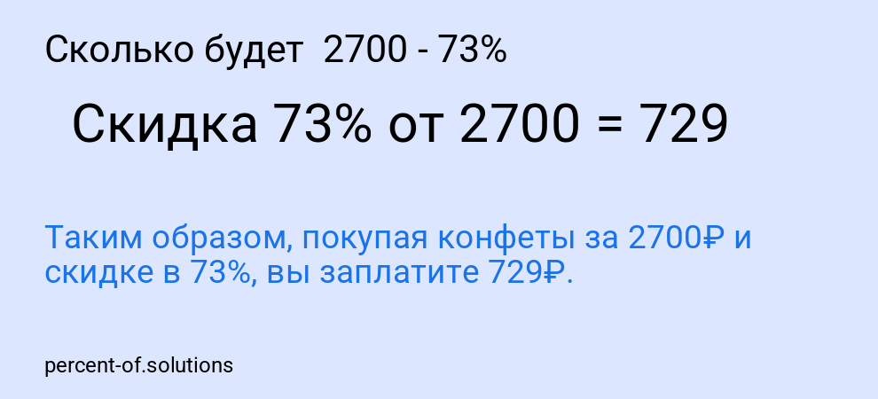 Сколько будет  2700 - 73%