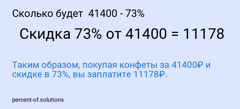Сколько будет  41400 - 73%