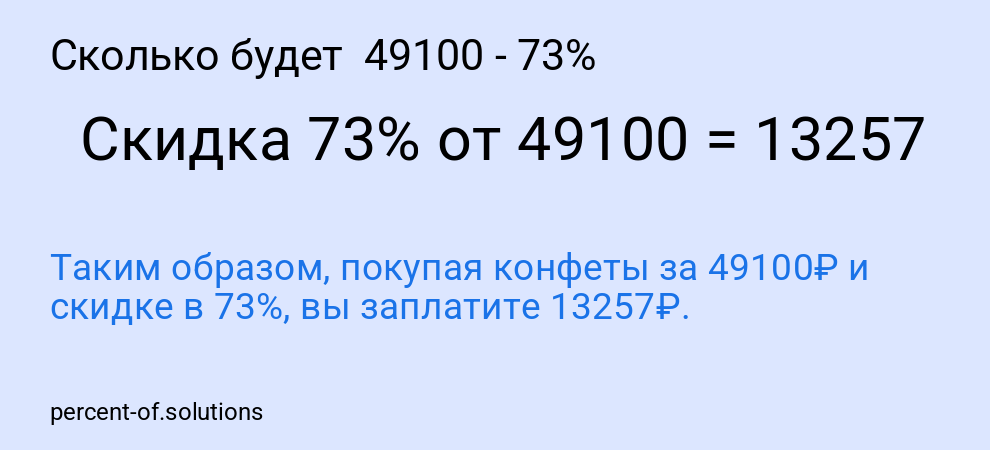 Сколько будет  49100 - 73%