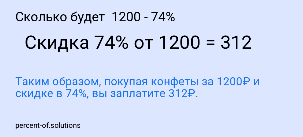 Сколько будет 1200 - 74%