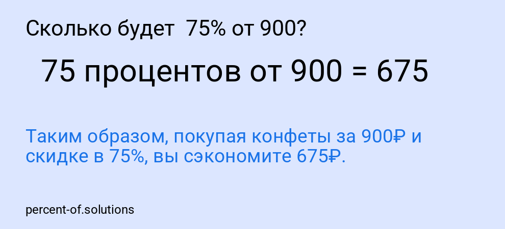 Сколько будет  75% от 900?