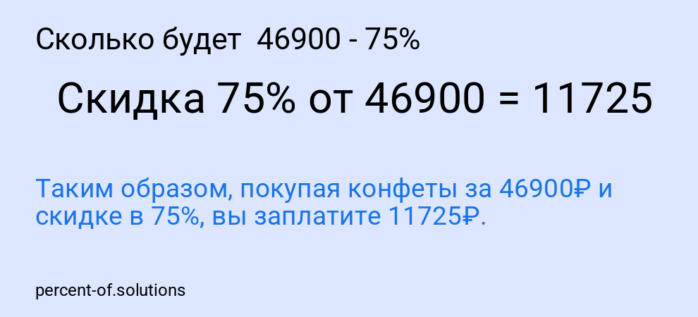 Сколько будет  46900 - 75%