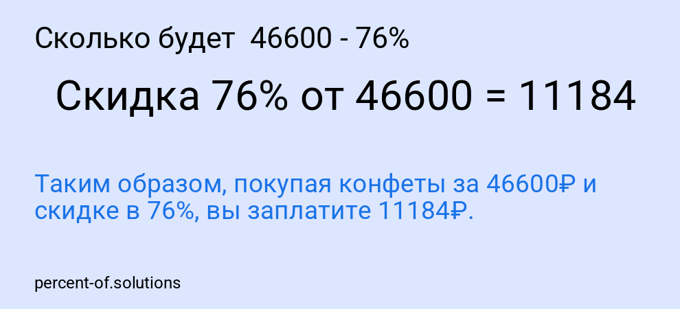 Сколько будет  46600 - 76%