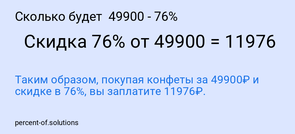 Сколько будет  49900 - 76%