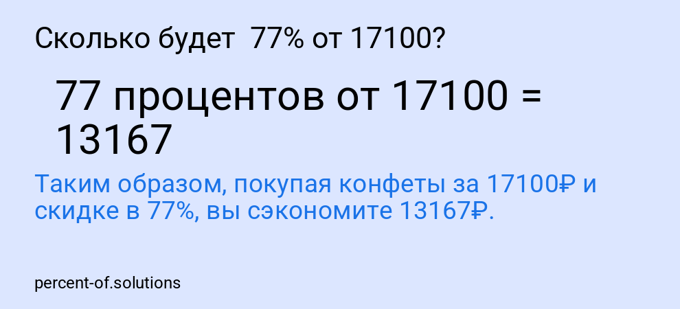 Сколько будет  77% от 17100?