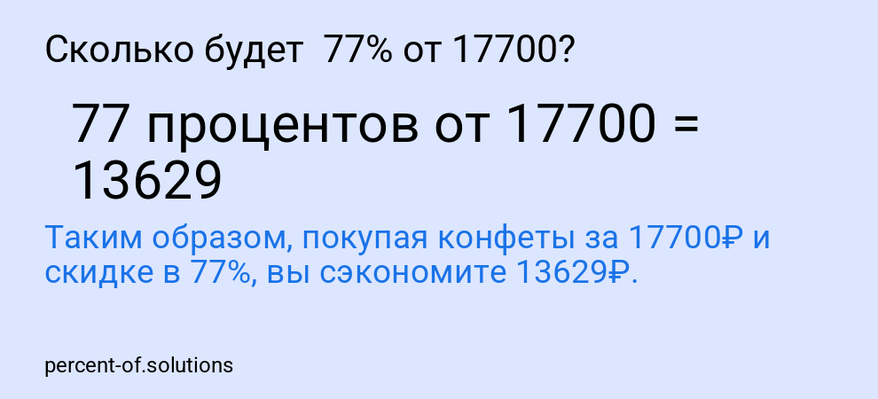 Сколько будет  77% от 17700?