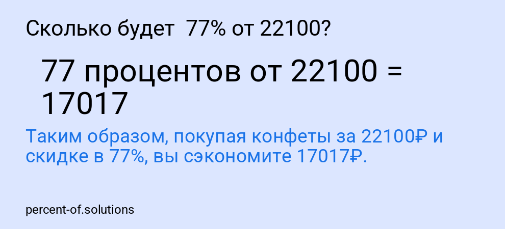 Сколько будет  77% от 22100?
