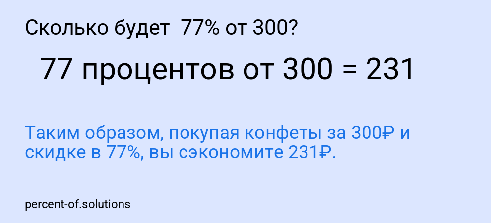Сколько будет  77% от 300?