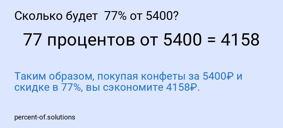 Сколько будет  77% от 5400?