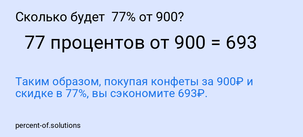 Сколько будет  77% от 900?