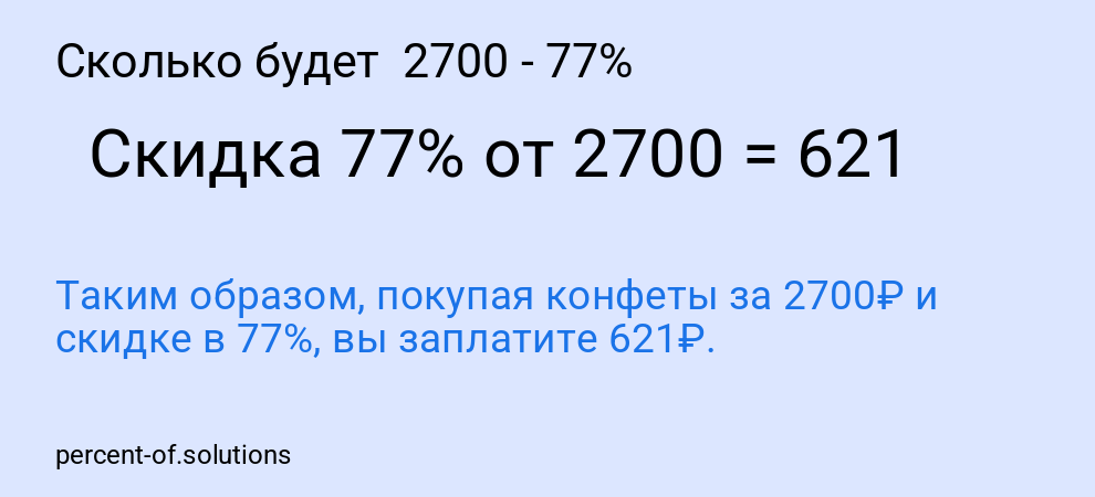 Сколько будет  2700 - 77%