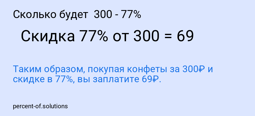 Сколько будет 300 - 77%