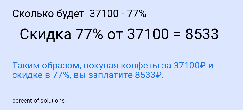 Сколько будет  37100 - 77%