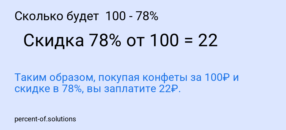 Сколько будет 100 - 78%
