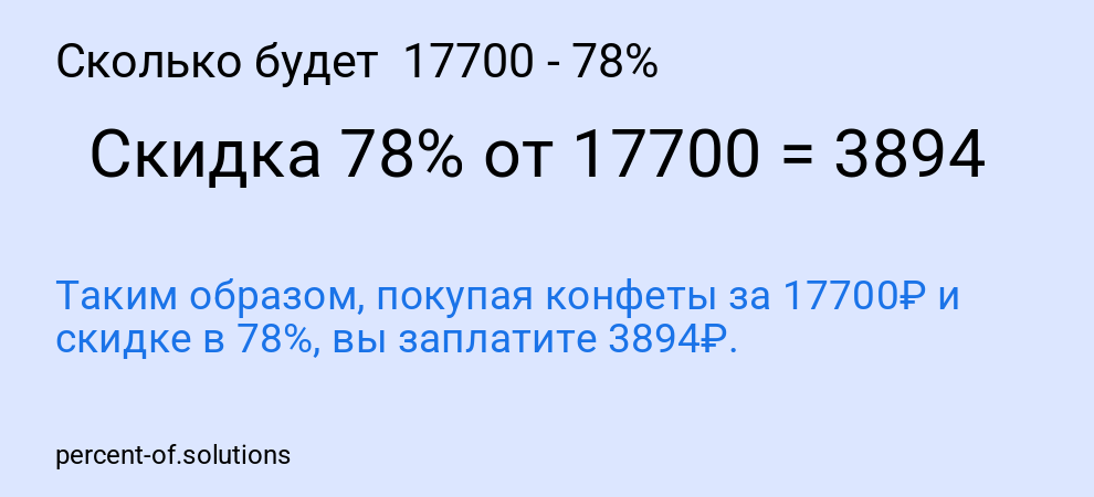 Сколько будет  17700 - 78%