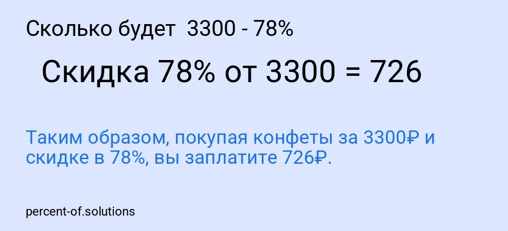Сколько будет  3300 - 78%