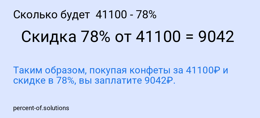 Сколько будет  41100 - 78%