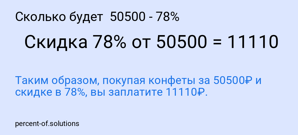 Сколько будет 50500 - 78%