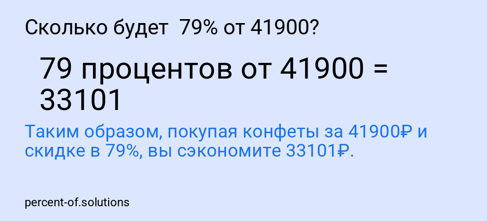 Сколько будет  79% от 41900?