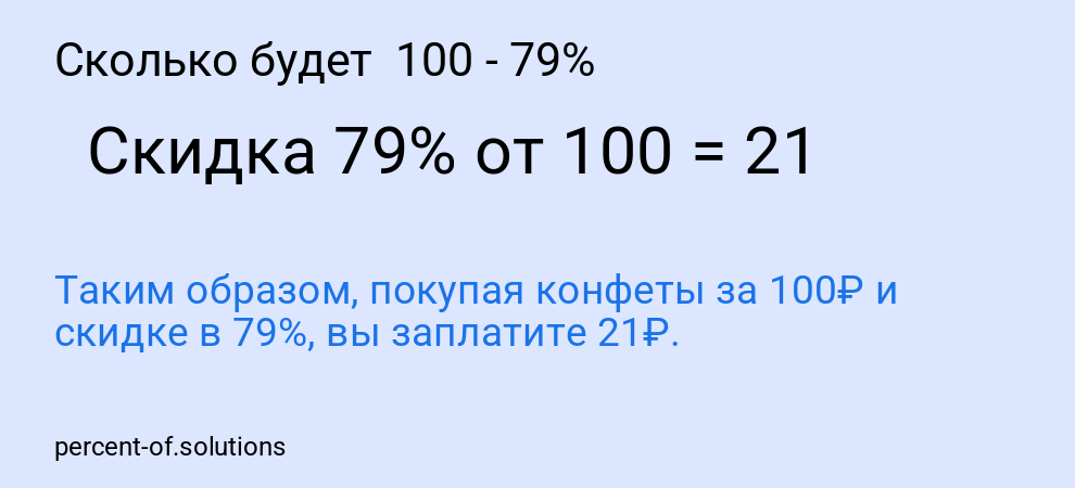 Сколько будет 100 - 79%