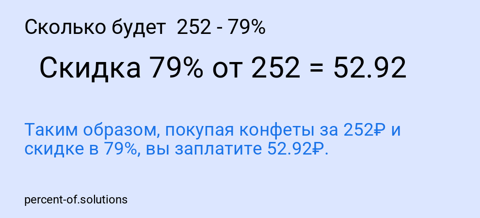 Сколько будет  252 - 79%