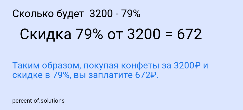 Сколько будет 3200 - 79%