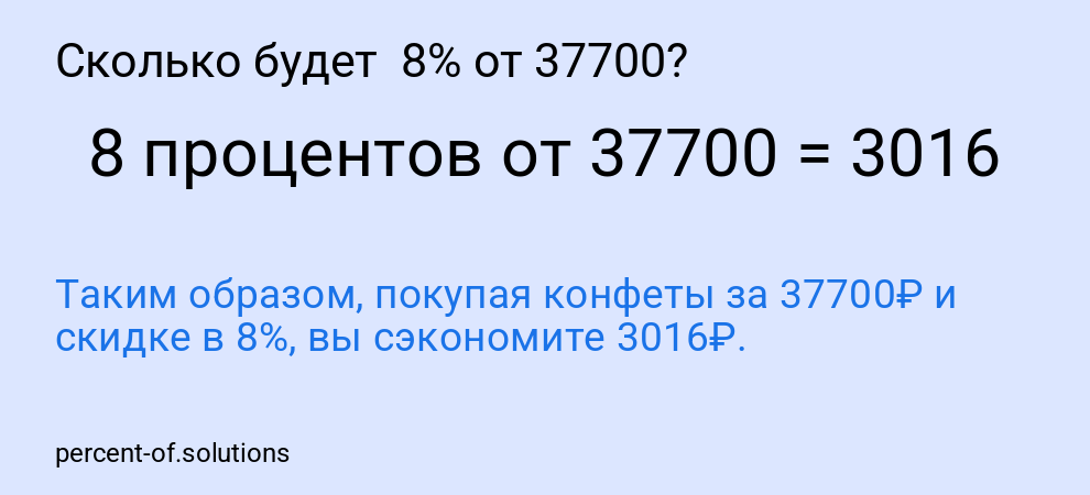 Сколько будет 8% от 37700?