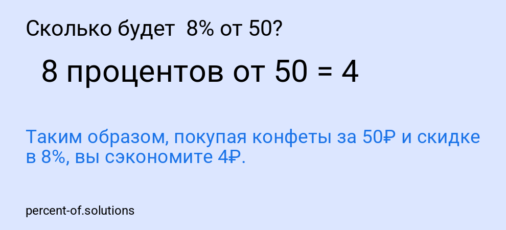 Сколько будет  8% от 50?