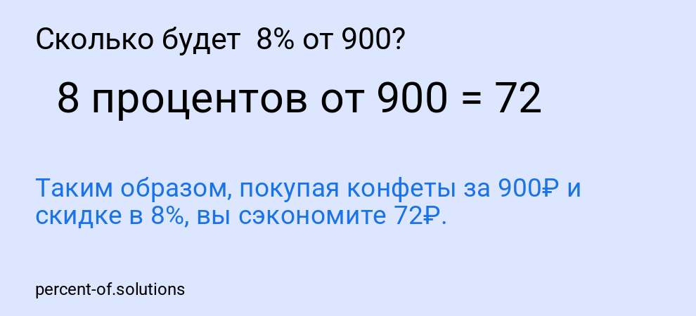 Сколько будет  8% от 900?