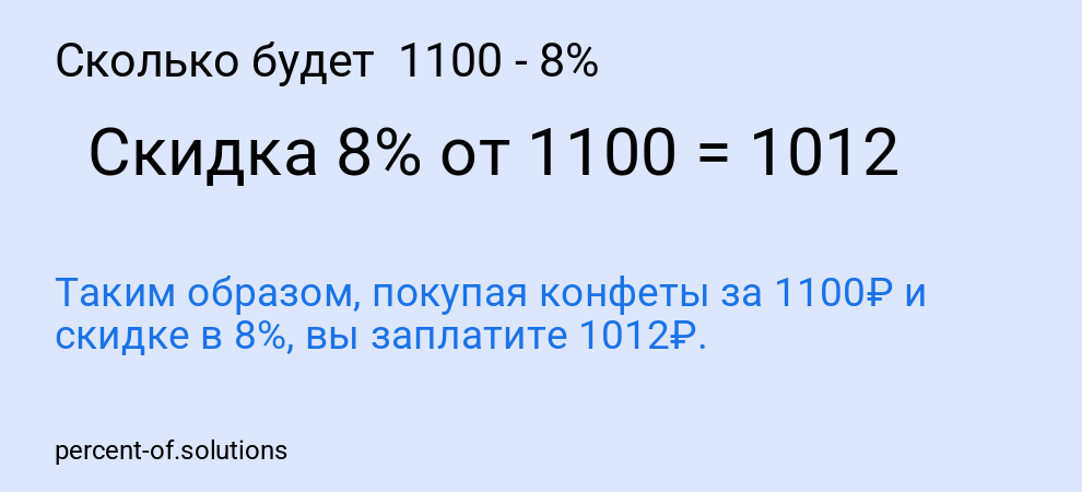Сколько будет  1100 - 8%