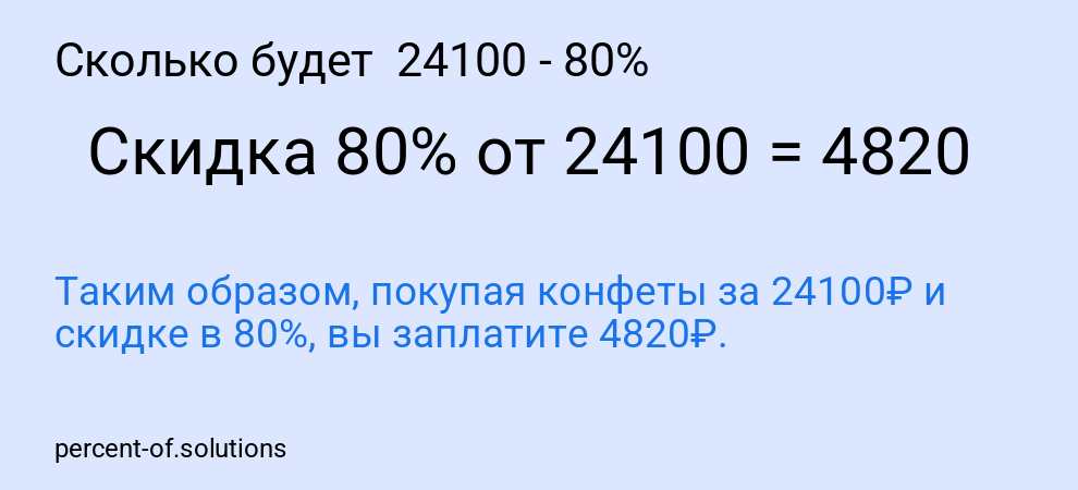 Сколько будет  24100 - 80%