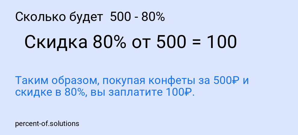 Сколько будет 500 - 80%