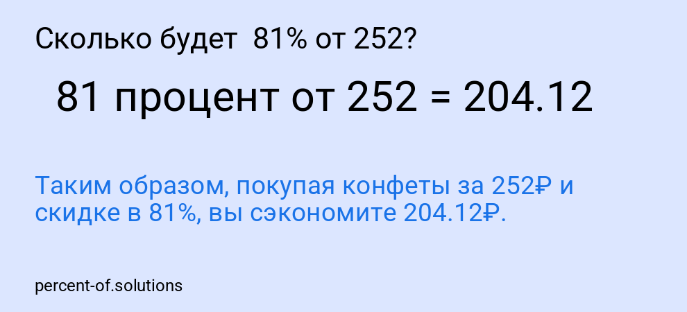 Сколько будет  81% от 252?