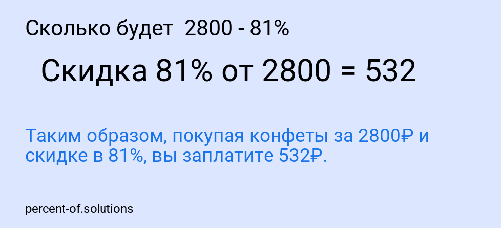 Сколько будет  2800 - 81%