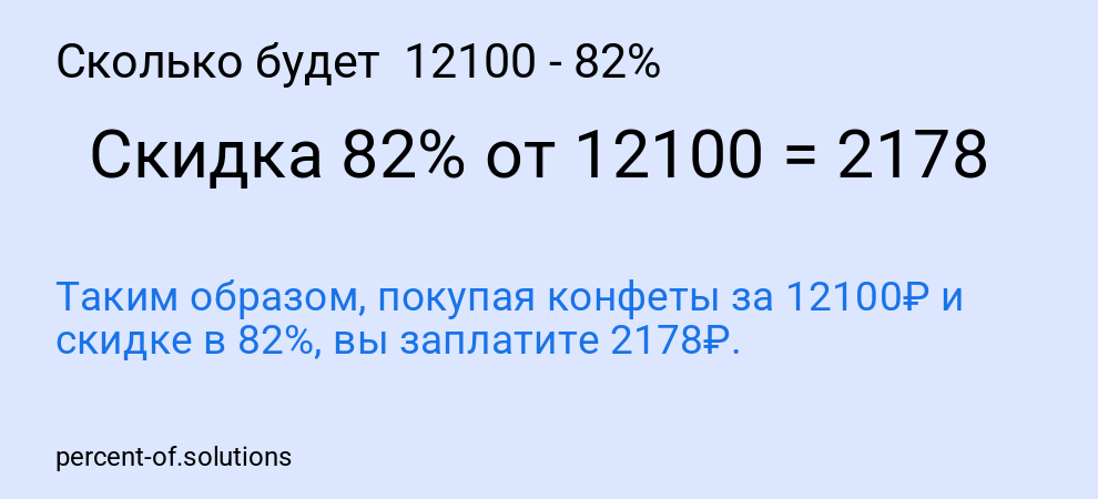 Сколько будет  12100 - 82%