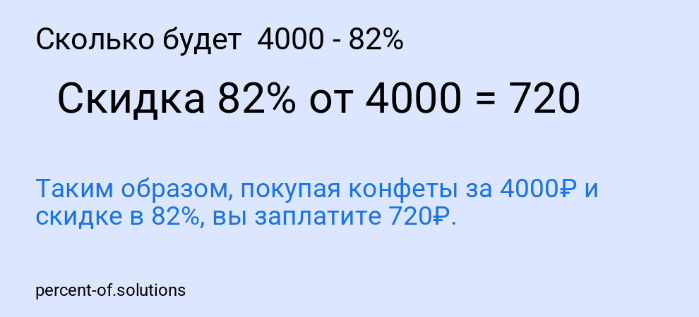 Сколько будет  4000 - 82%